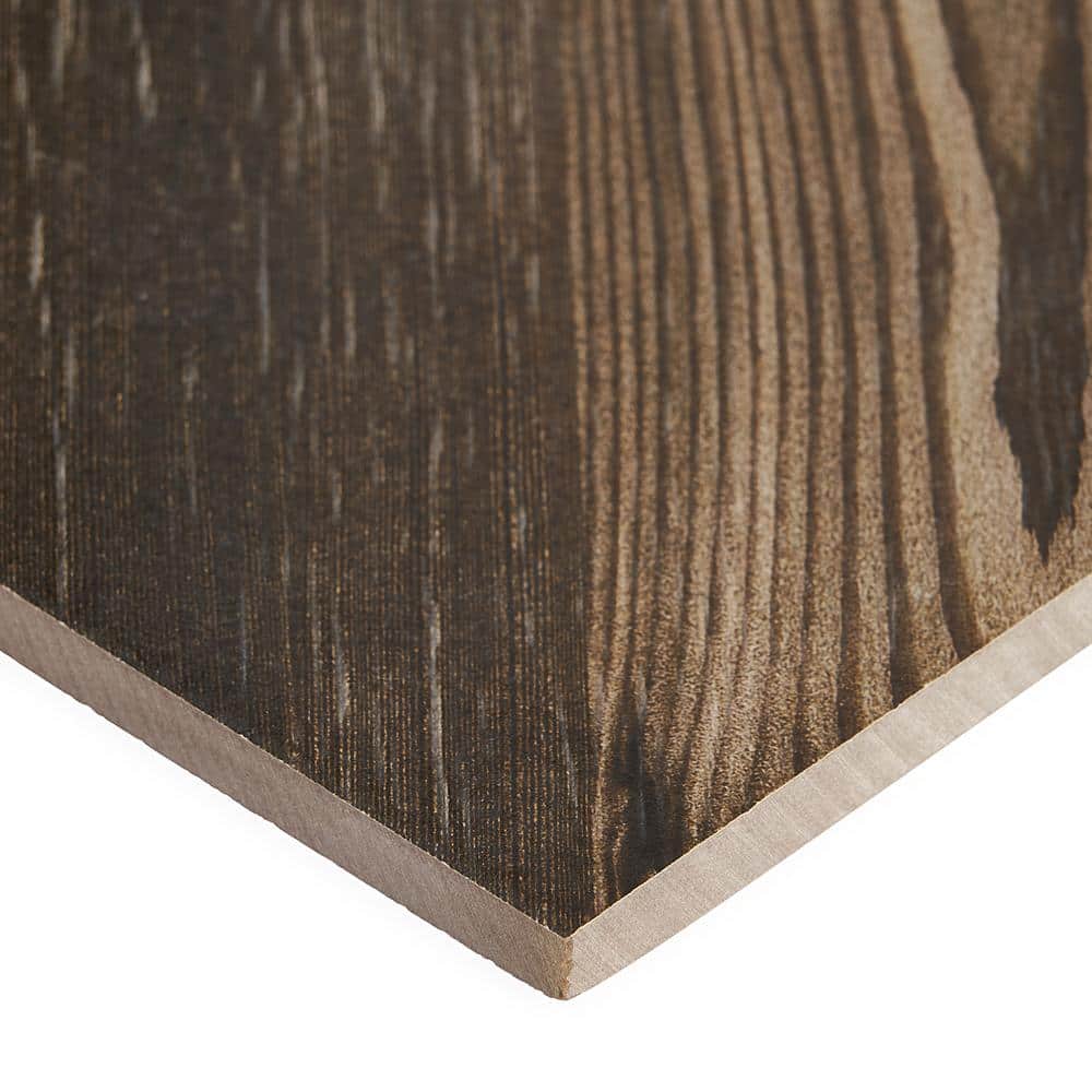 Teakwood 24" x 24" Matte Brown Porcelain Floor and Wall Tile