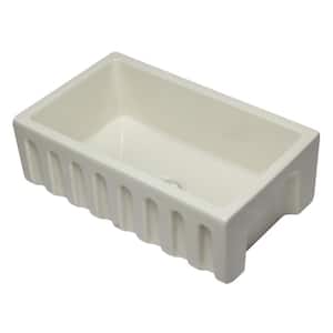 AB3018HS-B Farmhouse Fireclay 29.88 in. Single Bowl Kitchen Sink in Biscuit