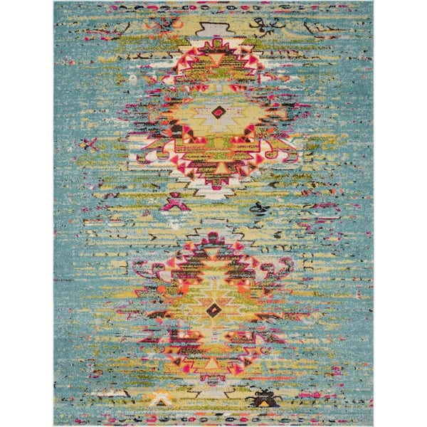 Unique Loom Vita Chagall Turquoise 9' 10 x 13' 1 Area Rug