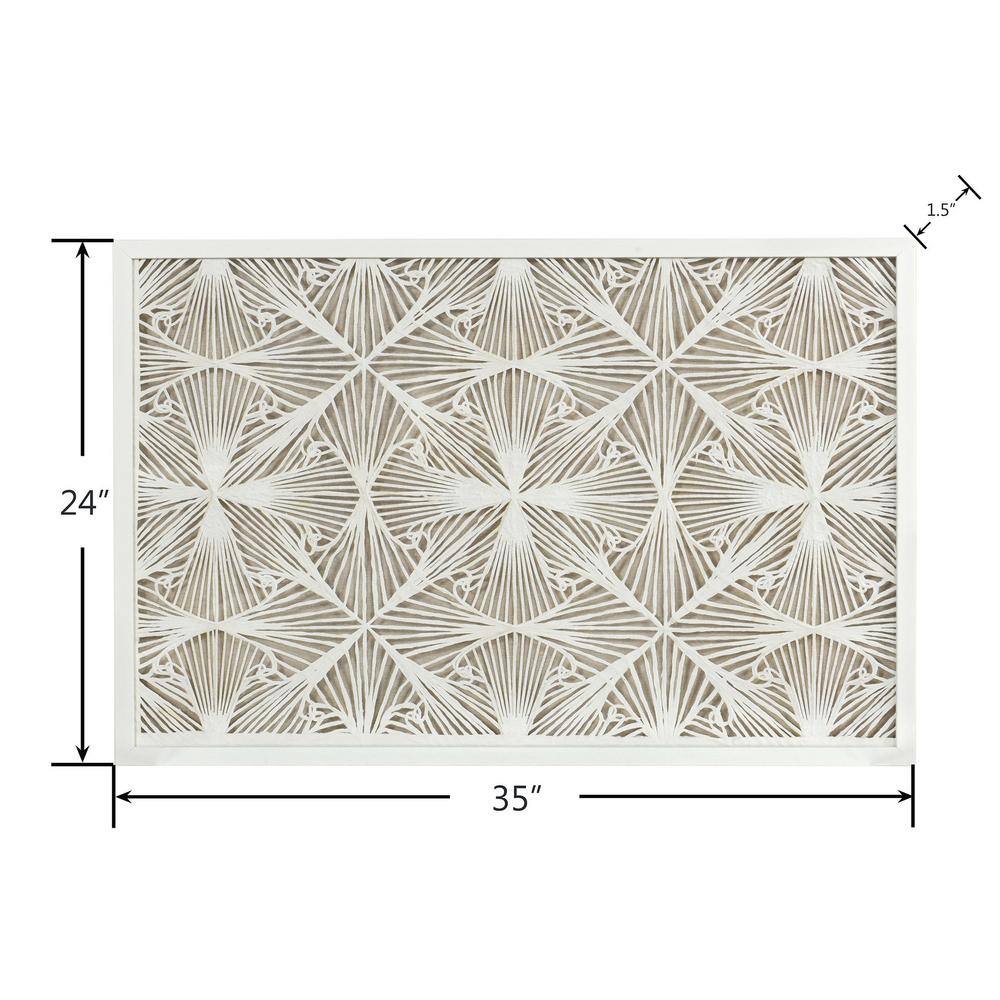 Illusion Off-White and Beige Abstract Rice Paper Wall Art