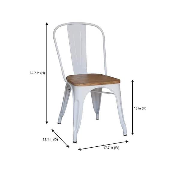 StyleWell Finwick White Metal Dining Chair Set of 2 CW801A 18