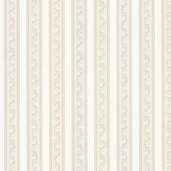 Mirage Kendra Taupe Scrolling Stripe Vinyl Peelable Roll Wallpaper (Covers 56 sq. ft.)