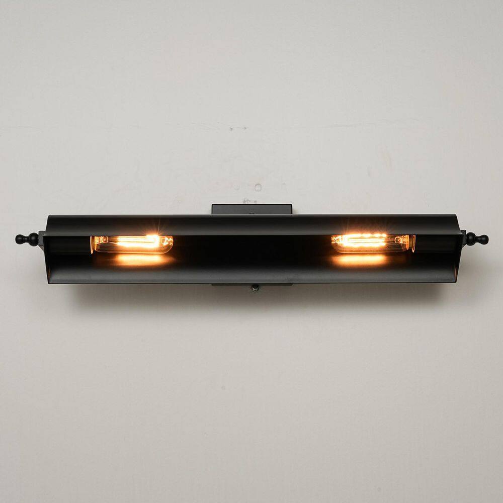Luvia 24 in. 2-Light Matte Black Industrial Rotatable Wall Sconce, Picture Light price history on PriceWatchPro