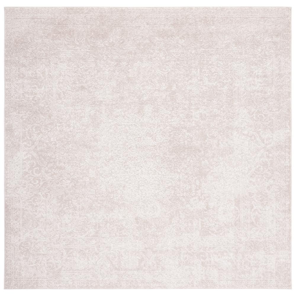 Reflection Cream/Ivory 5 ft. x 5 ft. Floral Border Square Area Rug price history on PriceWatchPro