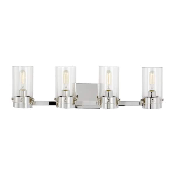 Generation Lighting Garrett 29.25 in. 4-Light Polished Nickel Vanity Light