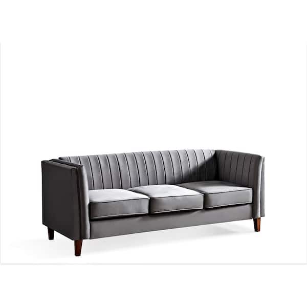 US Pride Furniture Alicia 83 in. W Square Arm Velvet Mid