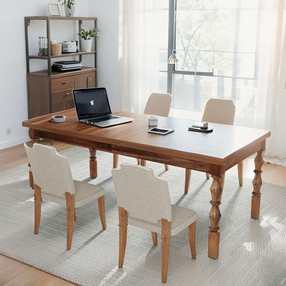 Halseey 62 in. Rectangular Walnut Brown Wood Computer Desk with Storage, Long Writing Desk for Home Office Workplace