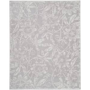 Whimsicle Grey 8 ft. x 10 ft. Floral Contemporary Area Rug