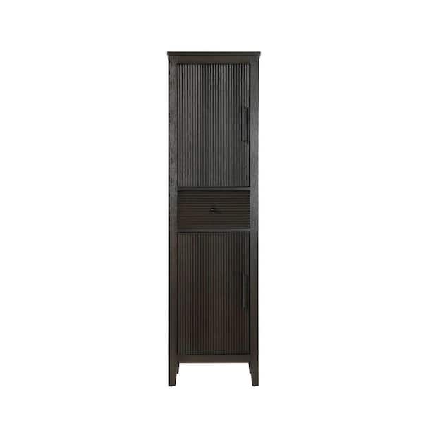 20 in. W x 18 in. D x 72 in. H Brown Freestanding Linen Cabinet
