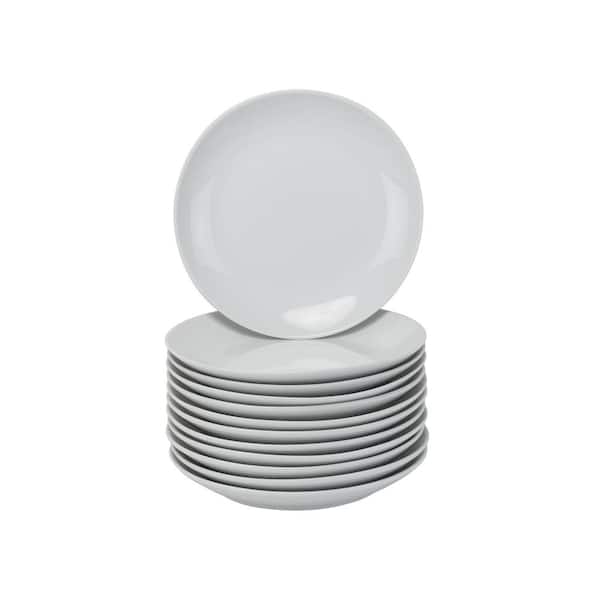10 Strawberry Street 7.5 in. White Catering Pack Coupe Salad/Dessert Plates (Set of 12)