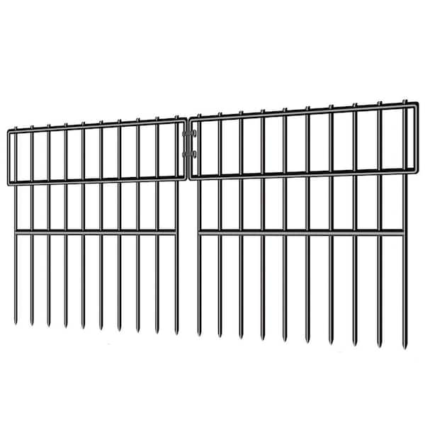 FAWEY TRED INC 13 in. H Rustproof Metal Garden Fence, 28 Panels Animal Barrier No Dig Fence