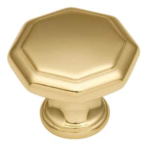 Conquest Collection 1-1/8 in. Dia Polished Brass Finish Cabinet Door and Drawer Knob (25-Pack)