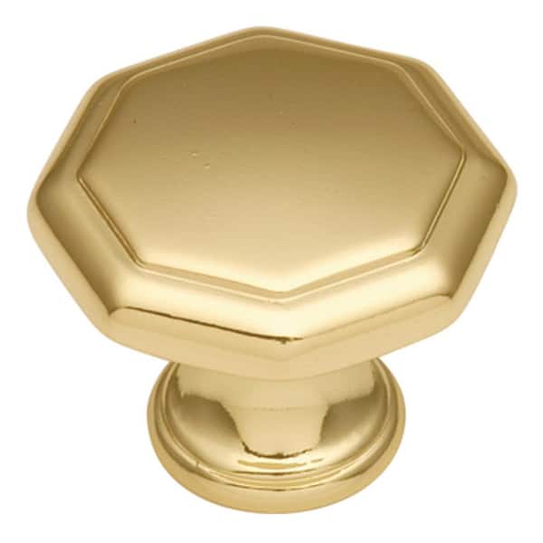Hickory Hardware Conquest Collection 1-1/8 in. Dia Polished Brass Finish Cabinet Door and Drawer Knob (25-Pack)