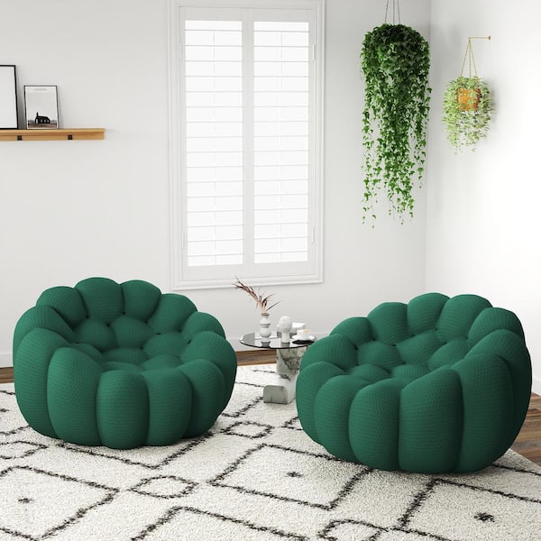 Magic Home (Set of 2) Bubble Curved Sofa, 49 in. Mesh Fabric
