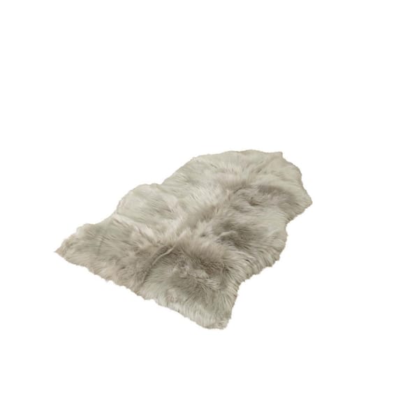 Gray 2 ft. x 3 ft. Faux Fur Luxuriously Soft and Eco Friendly Area Rug