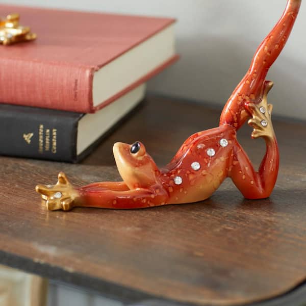 Multi Colored Polystone Frog Sculpture (Set of 3)