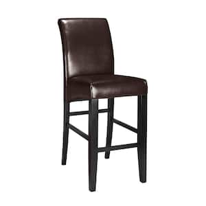 Parsons 30.375 in. Espresso Cushioned Bar Stool with Back