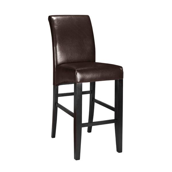 Home Decorators Collection Parsons 30.375 in. Espresso Cushioned Bar Stool with Back