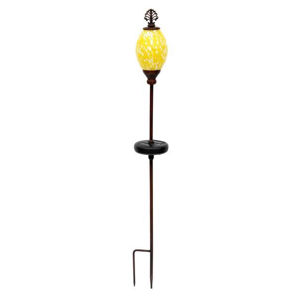 Trendscape Single PC Yellow Egg Ball Solar LED Light-Side Stack