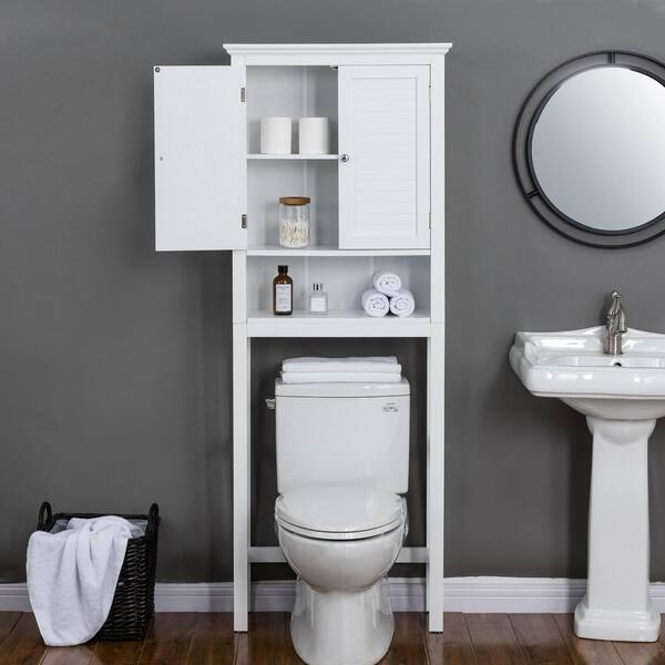 Glitzhome 68 26 In H White Cabinet 1517002240 Glitzhome 68 26 In H White Cabinet, Bathroom Storage Cabinets Floor Standing Home Depot