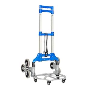15 in Height Aluminum Heavy Duty Portable Folding Adjustable Stair Climbing Cart in Blue