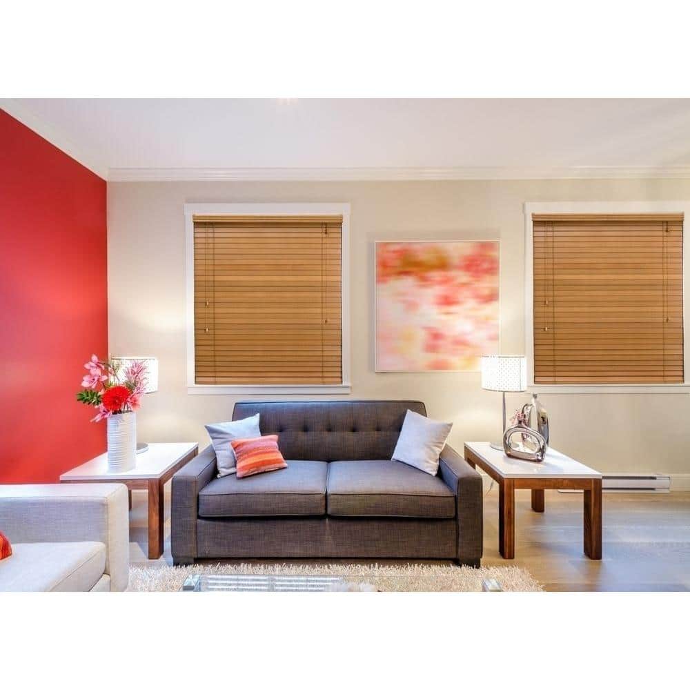 47 in Real Wood CORDED Blind Home Decorators Golden Oak 2 in L W x 64 in 