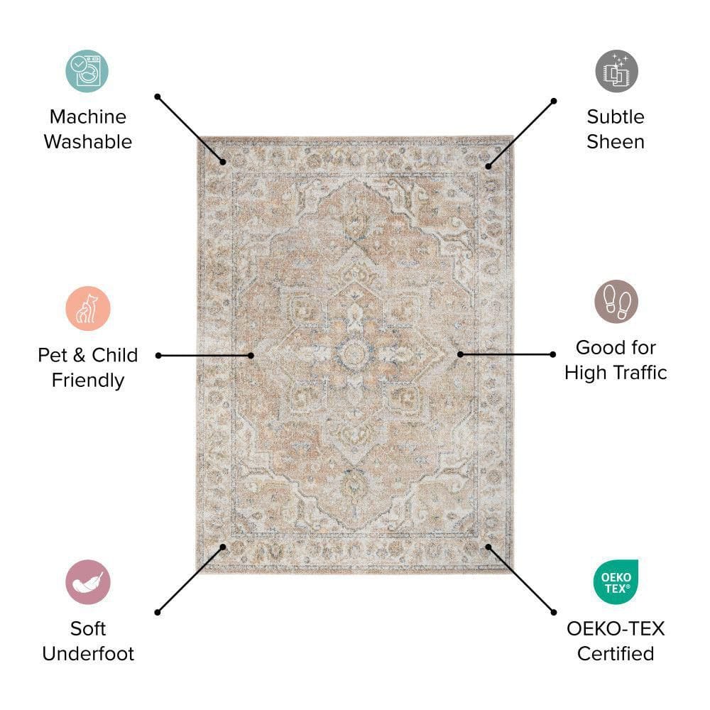 Astra Gray 12' x 15' Synthetic Trellis Washable Rug