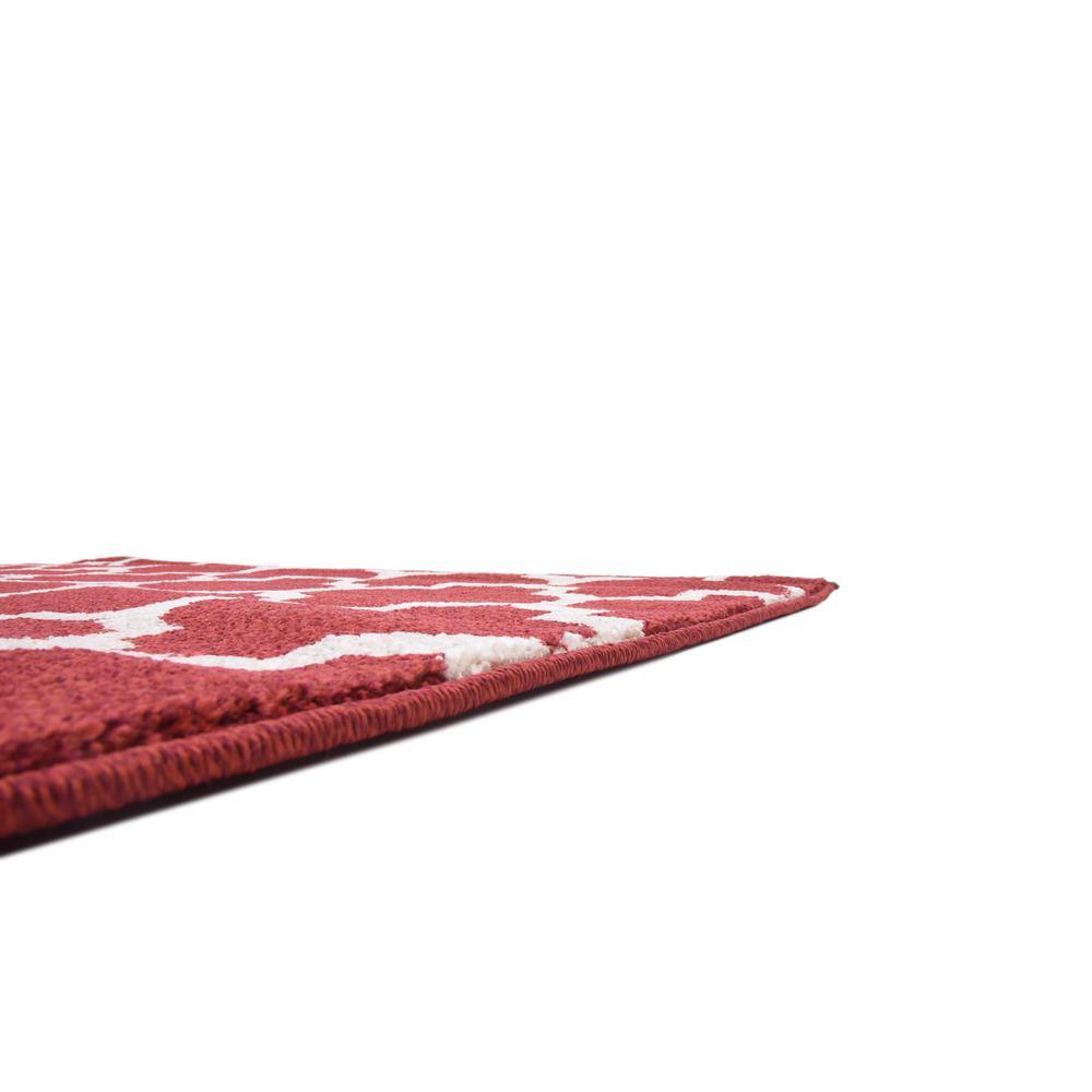 Red and Orange Synthetic Trellis Indoor Area Rug
