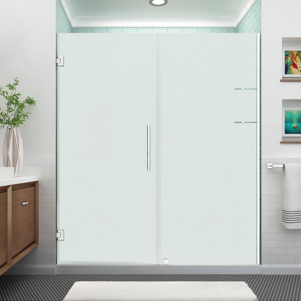 Belmore GS 69" x 72" Stainless Steel Frameless Frosted Glass Shower Door