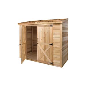 Baysde 8 ft. W x 3 ft. D Wood Shed with double door (24 sq. ft.)
