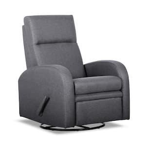 Smoke Polyester Swivel Glider Recliner with Rocking