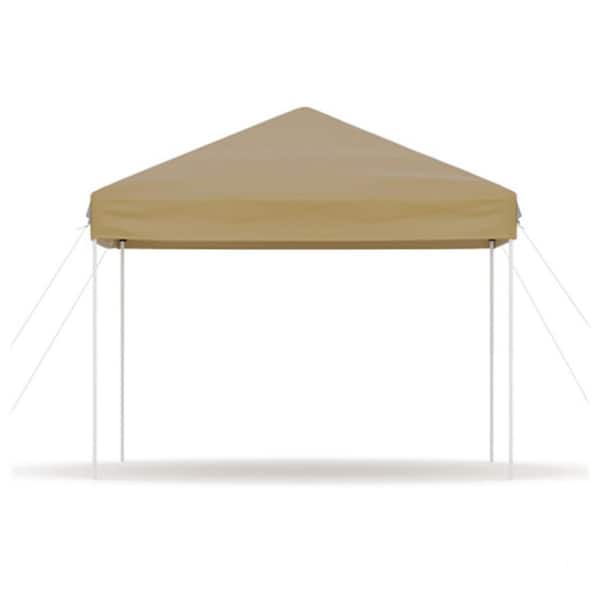 10 ft. x 10 ft. Instant Pop Up Canopy Tent Sun Shelter in Khaki with Adjustable Height & Portable Bag