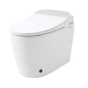 12 inch 1-piece 1.28 GPF Single Flush Elongated Smart Toilet in White Soft Close Cover Seat Included