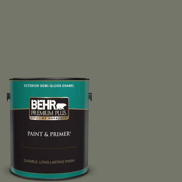 BEHR PREMIUM PLUS 1 gal. #PPU10-19 Conifer Green Semi-Gloss Enamel Exterior Paint & Primer