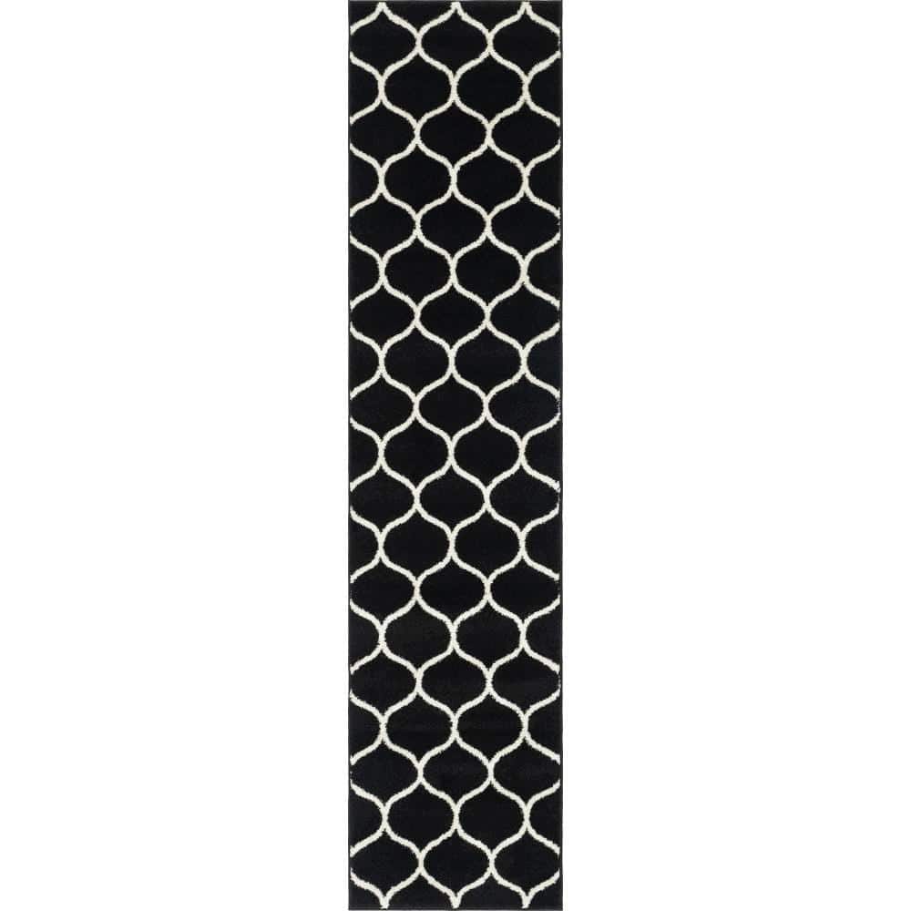 Trellis Frieze Rounded Black 2 ft. x 8 ft. 8 in. Area Rug price history on PriceWatchPro
