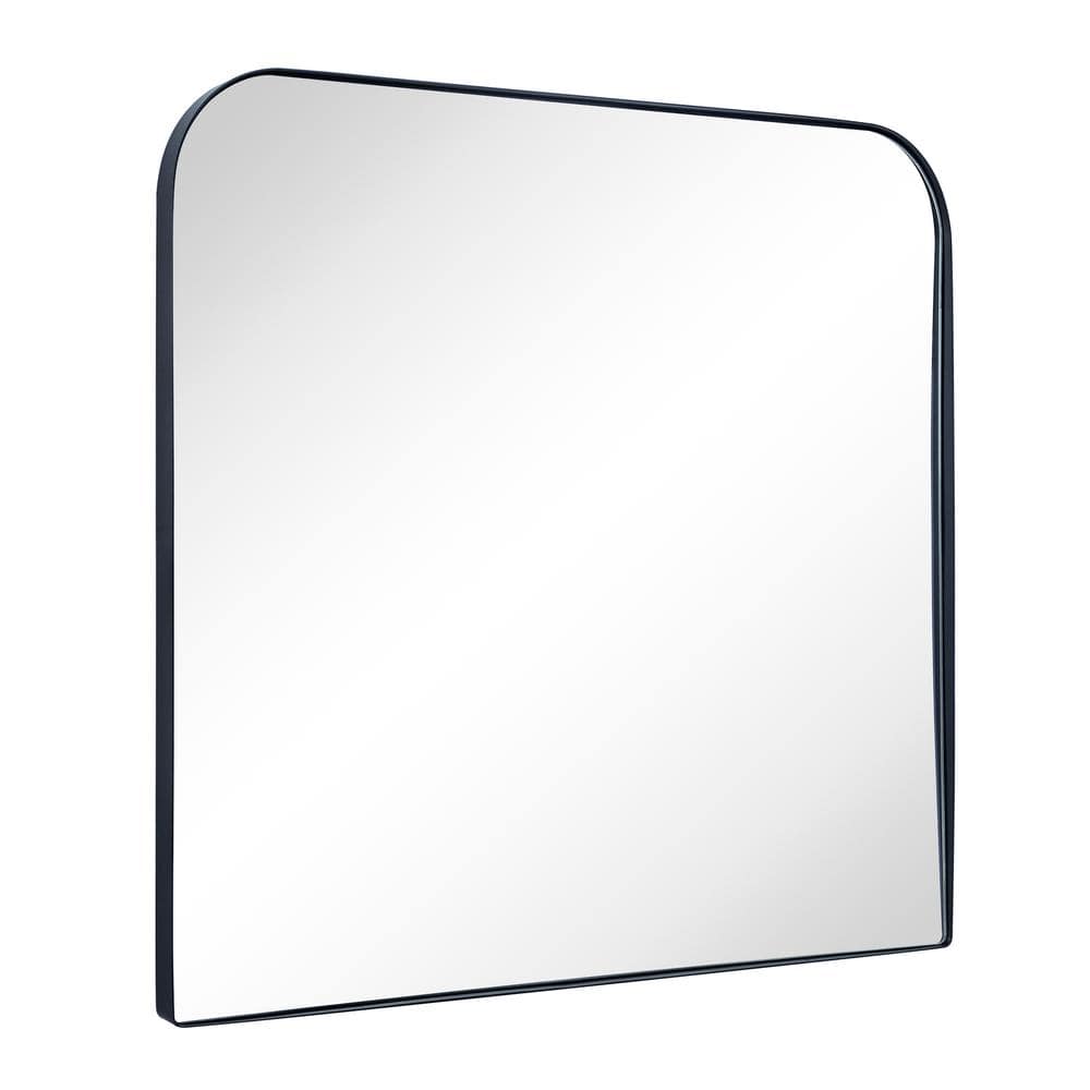 Decole 34 in. W x 30 in. H Large Rectangular Stainless Steel Framed Wall Mounted Bathroom Vanity Mirror in Matt Black price history on PriceWatchPro