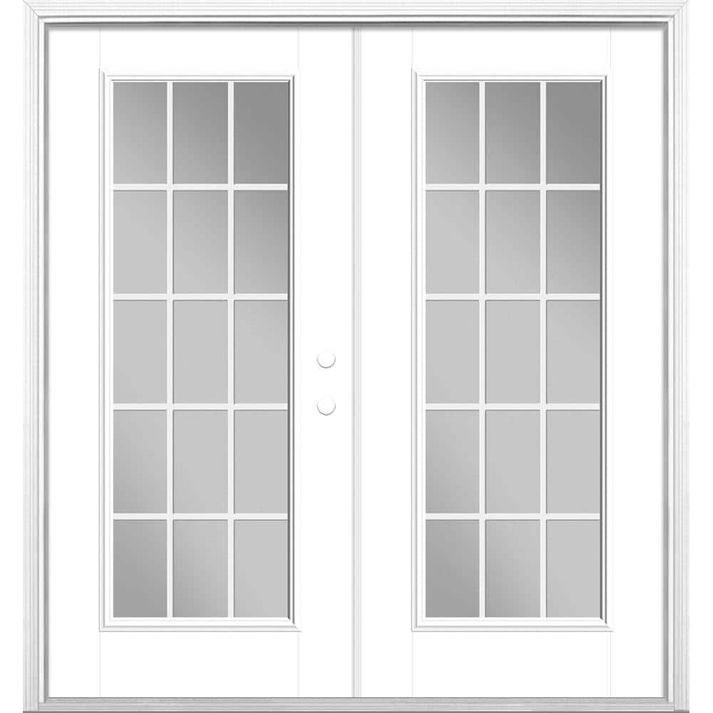 72 in. x 80 in. Ultra White Fiberglass Prehung Left Hand Inswing GBG 15-Lite Clear Glass Patio Door with Brickmold price history on PriceWatchPro
