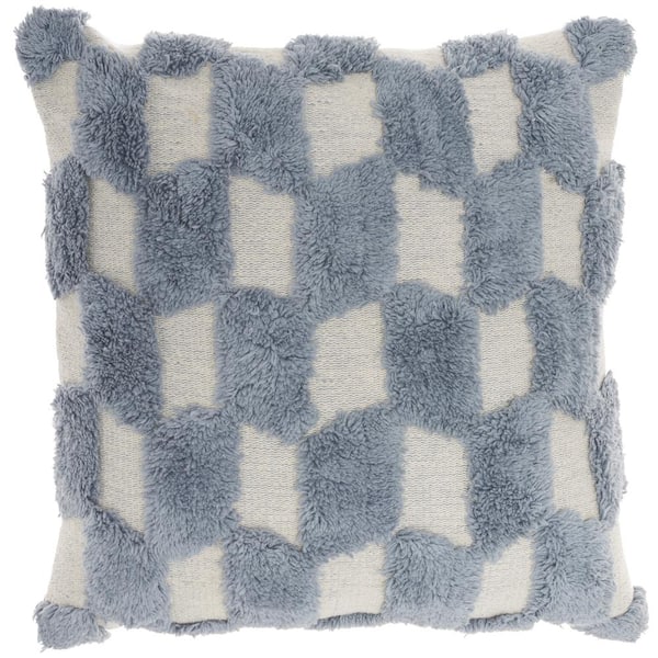 57 GRAND BY NICOLE CURTIS Nicole Curtis Ocean Blue Geometric 18 in. x 18 in. Throw Pillow