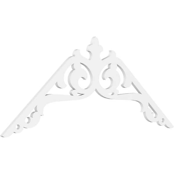 Ekena Millwork 1 in. x 72 in. x 30 in. (10/12) Pitch Amber Gable Pediment Architectural Grade PVC Moulding
