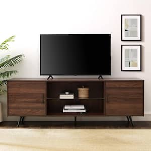 Details about   47” Industrial Rustic Walnut & Black Console TV Stand 