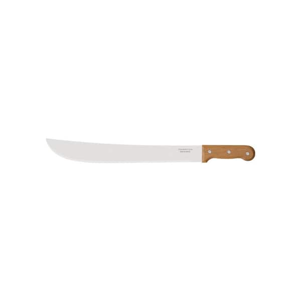 Tramontina 16" Carbon Steel Trailling Point Straight Edge Blade Machete with Wood Handle