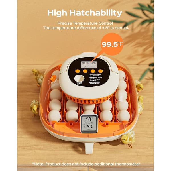 KIWDZFU 25 Egg Incubator Automatic Turner with Thermometer