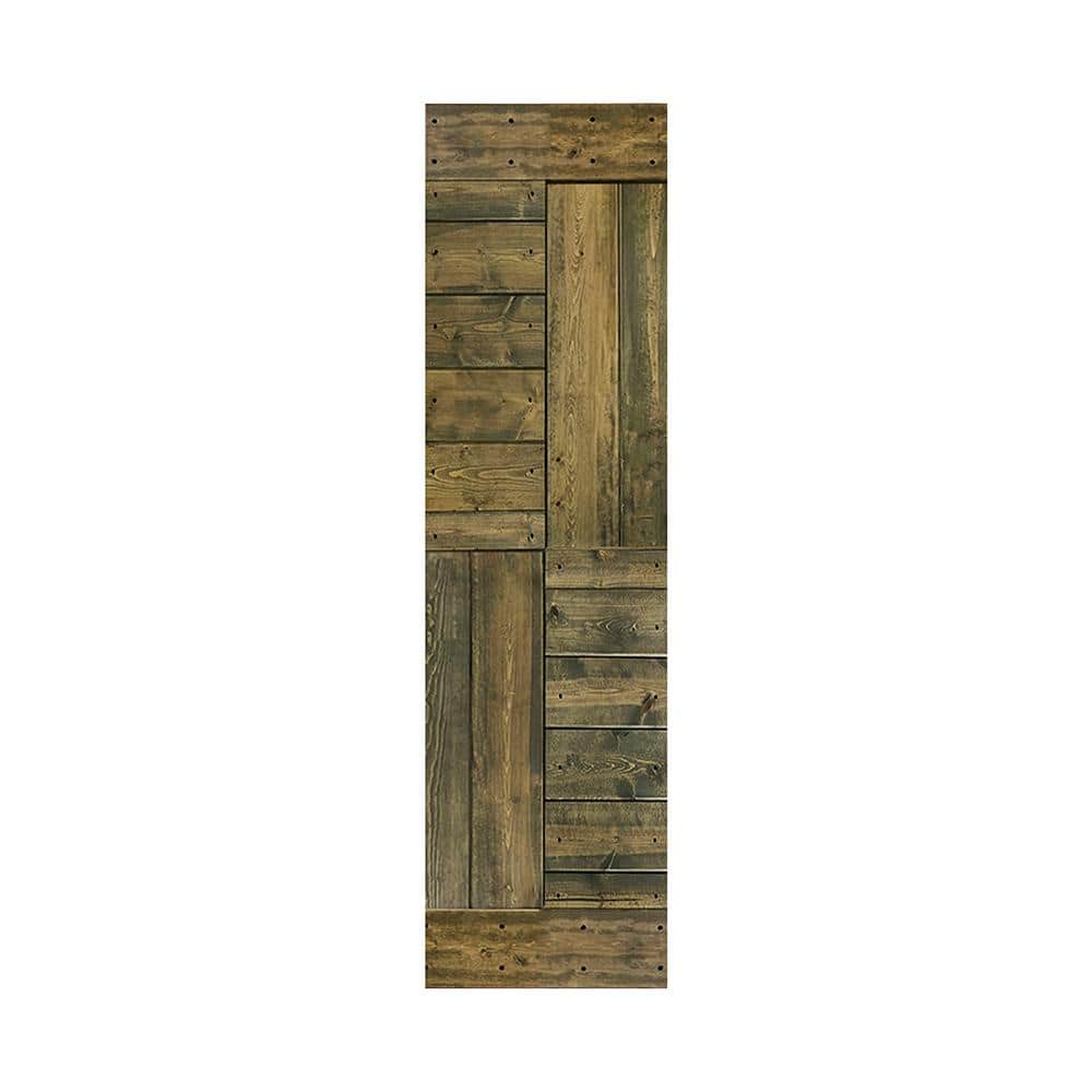 Aged Barrel Finished Solid Wood 84" Textured Barn Door Slab