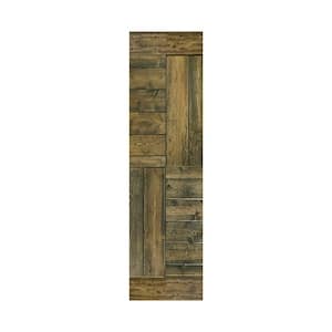 S Series 24 in. x 84 in. Aged Barrel Finished DIY Solid Wood Sliding Barn Door Slab - Hardware Kit Not Included