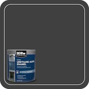1 qt. #1350 Ultra Pure Black Satin Enamel Urethane Alkyd Interior/Exterior Paint