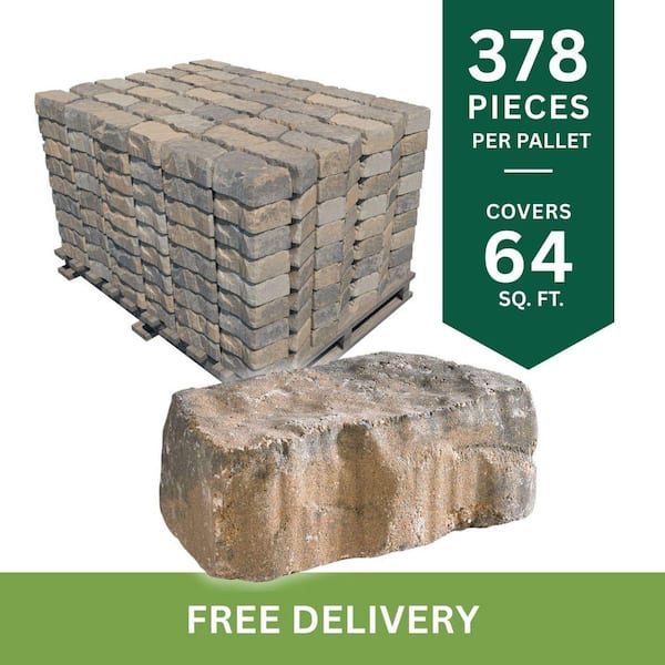 Mini Beltis 3 in. x 8 in. x 4 in. Northwoods Antique Concrete Retaining Wall Block (378-Piece/Pallet)