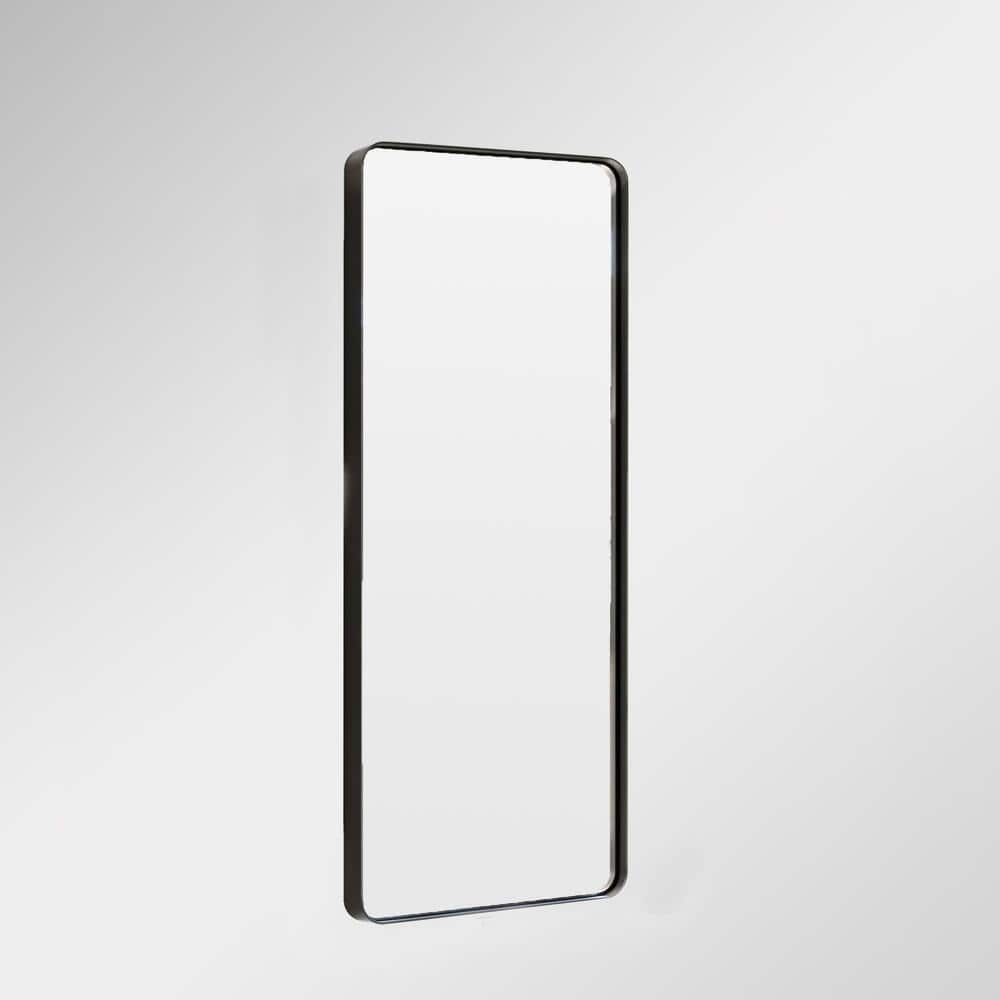 Black 28 in. W x 71 in. H Aluminum Alloy Rounded Rectangle Painted Full-len