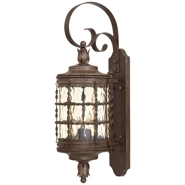 the great outdoors by Minka Lavery Mallorca 2-Light Vintage Rust Powder Coat Iron Outdoor Wall Lantern Sconce
