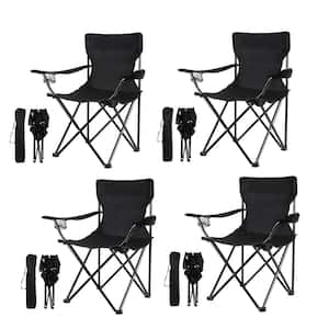 T-Adventurer Lightweight Folding Camping Chair Black (Set of 4)