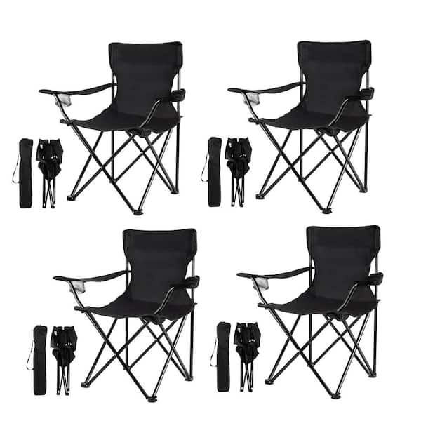 TIRAMISUBEST T-Adventurer Lightweight Folding Camping Chair Black (Set of 4)